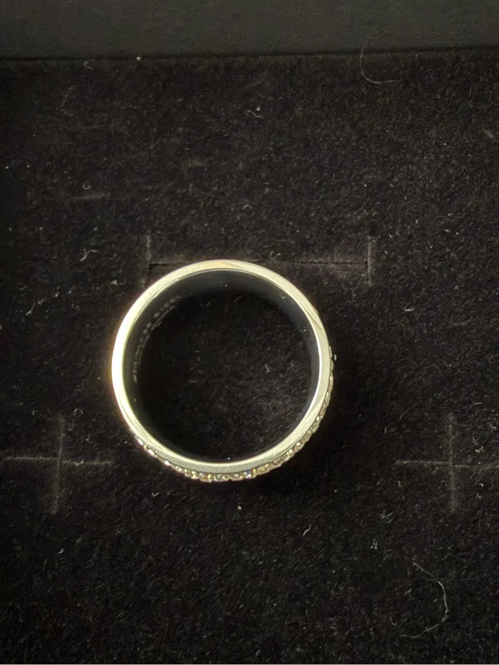 QVC Silver Pave Crystal Wide Band Ring